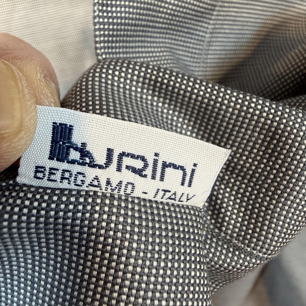Brioni Shirt Mens Large Gray Check Contrast Collar French Cuff Dress Italy - Picture 5 of 9